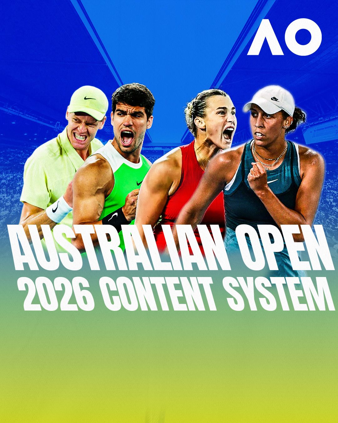 Australian Open 2026 — content system graphic